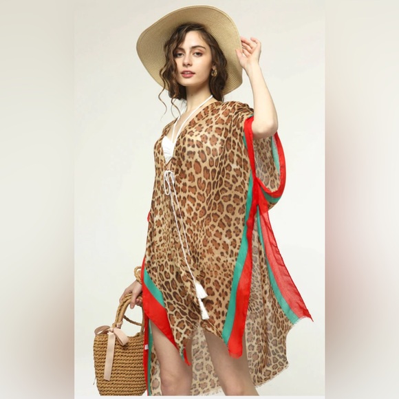 Leopard Cover up Ruana NEW IN BAG - Picture 1 of 3